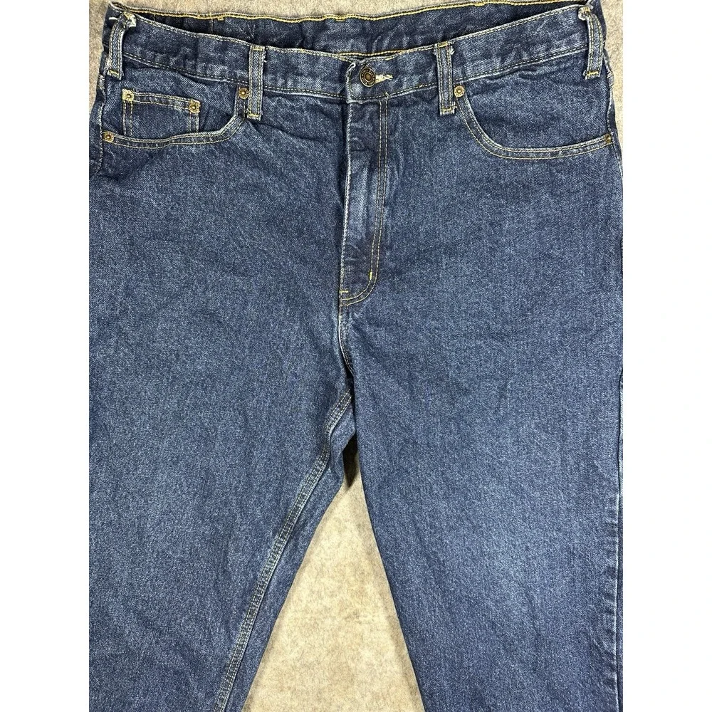 Full Blue Registered Jeans Mens 38x30 Flannel Lined Denim Straight Leg Blue